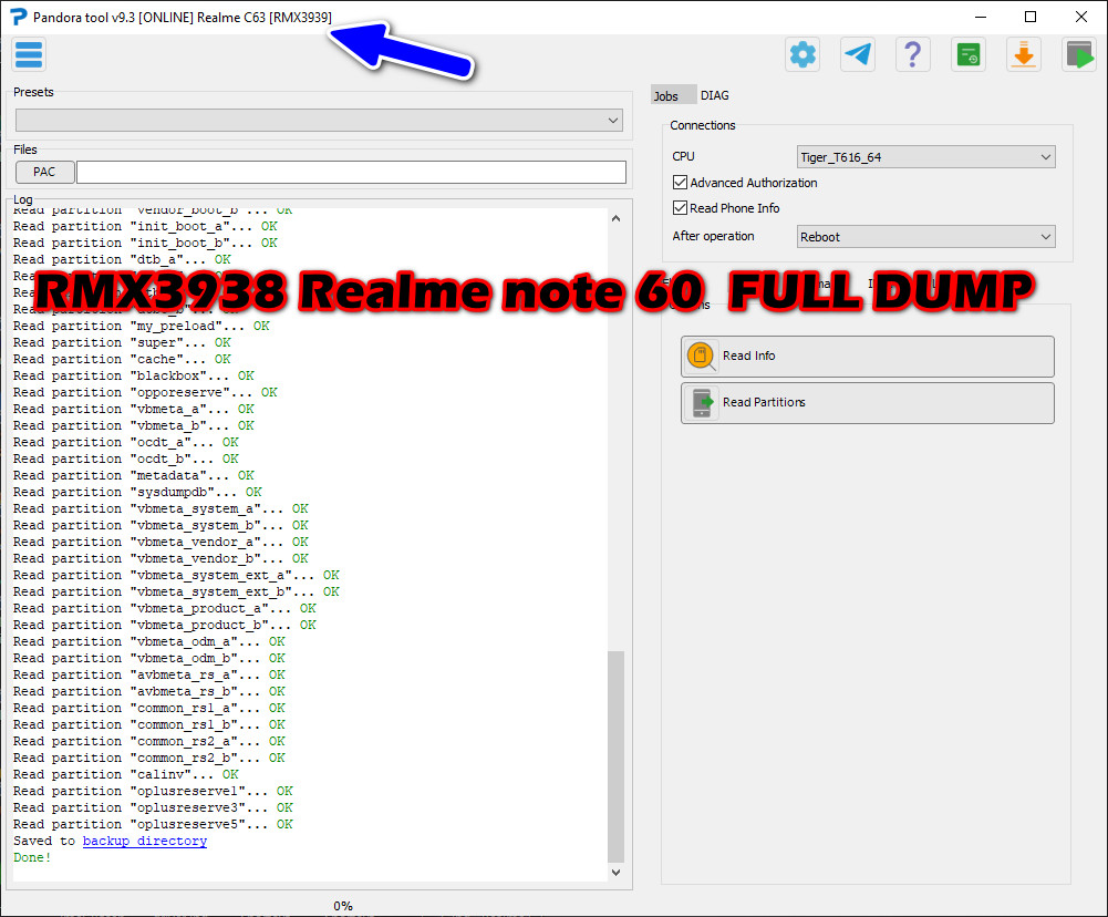 RMX3938 Realme note 60x full dump pandora