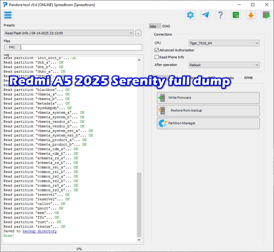Redmi A5 2025 Serenity full dump pandora