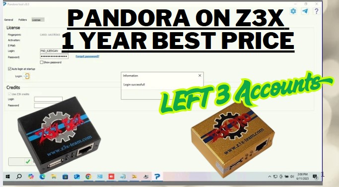 Pandora Digital Active On Z3x box for 1 year