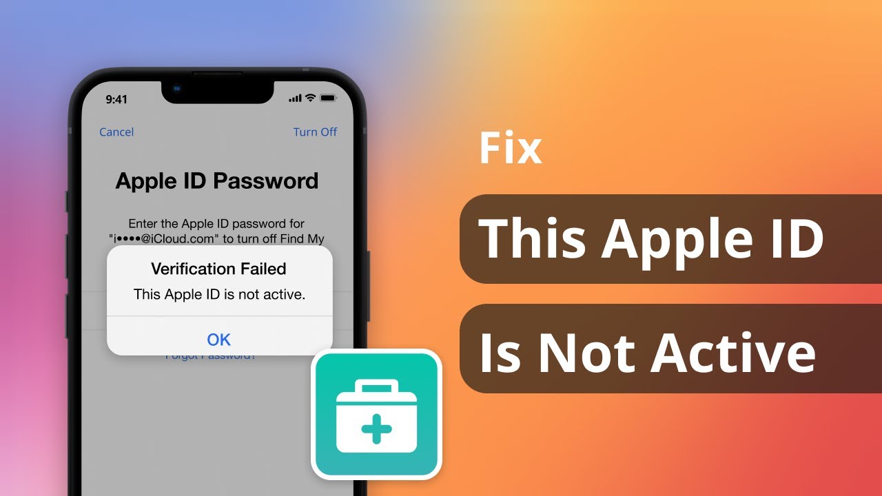 Fix Error Apple ID This Not Active - Apple iD فشل التحقق غير نشط